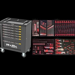 Bato Nordic Værktøjsvogne^Heba værktøjsvogn med 7 skuffer og sideskab inkl. 183 dele