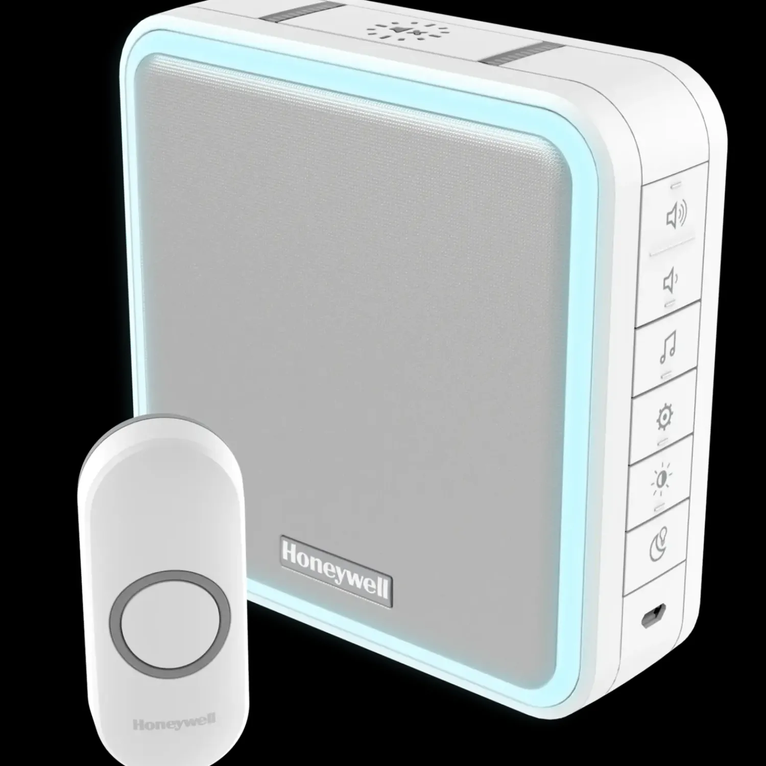 Trådløse Dørklokker^Honeywell trådløs dørklokke LED med ringetryk hvid