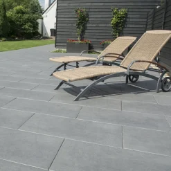 IBF Belægningssten^TrendLine Sort flammet - 40,5x80,5x4 cm