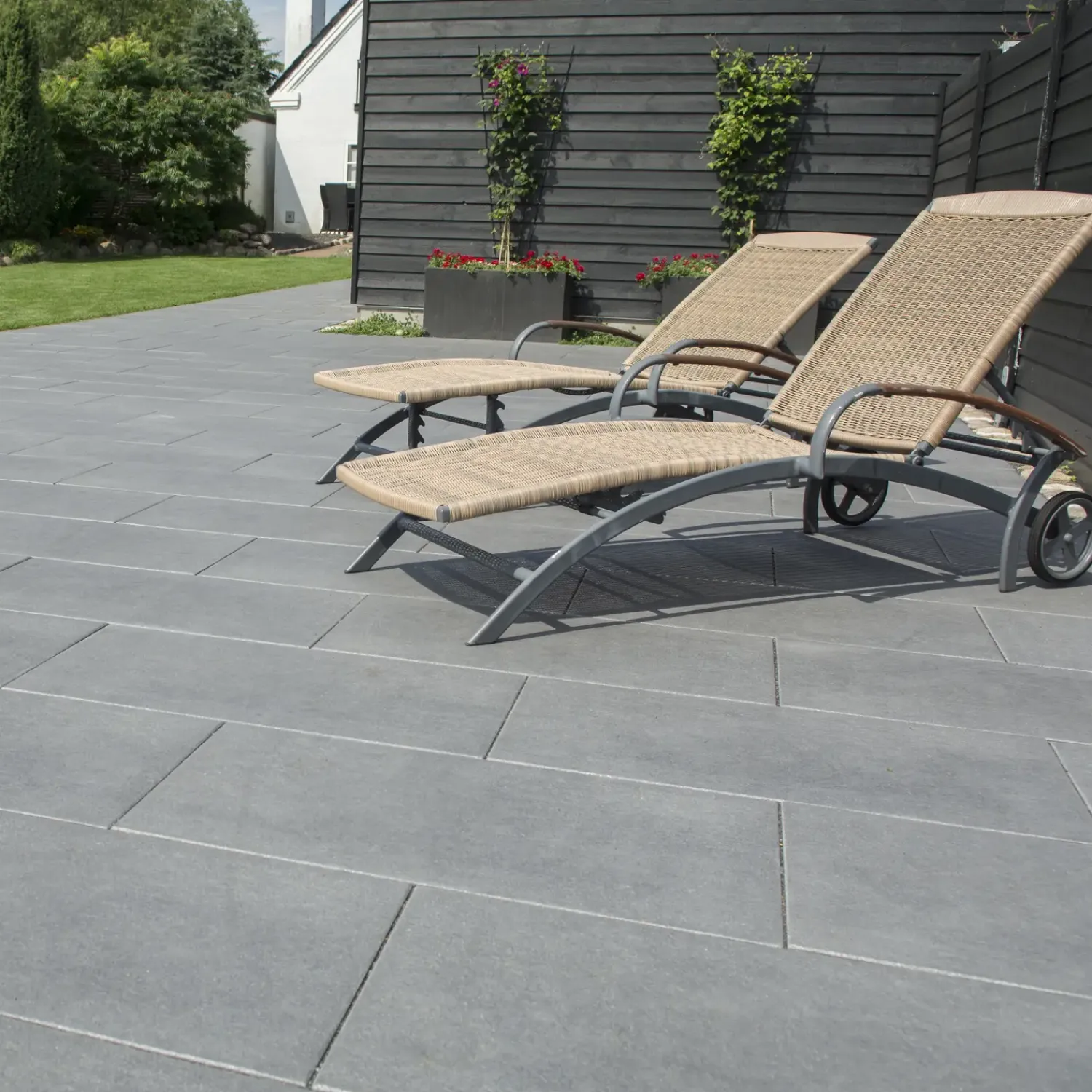 IBF Belægningssten^TrendLine Sort flammet - 40,5x80,5x4 cm