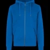 Outlet ID Core herre hoodie med lynlås azur str. XL