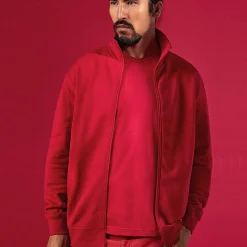 Trøjer Og Sweatshirts^ID herre sweat cardigan rød str. XL