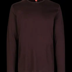 Hot ID Interlock herre langærmet t-shirt mørk bordeaux str. XL