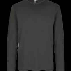 Outlet ID Interlock langærmet t-shirt koks grå str. S