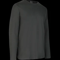 Outlet ID Interlock langærmet t-shirt koks grå str. S