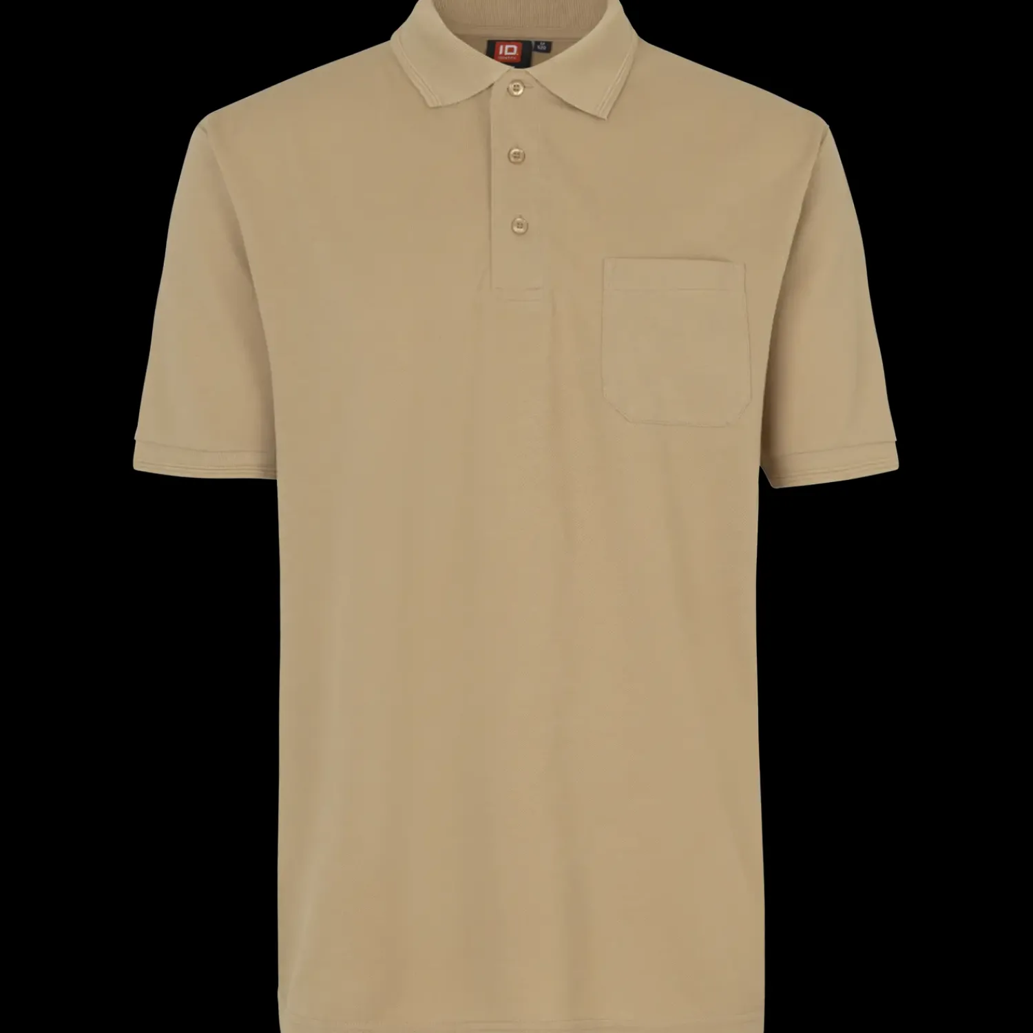 Clearance ID klassisk poloshirt med lomme sand str. 2XL