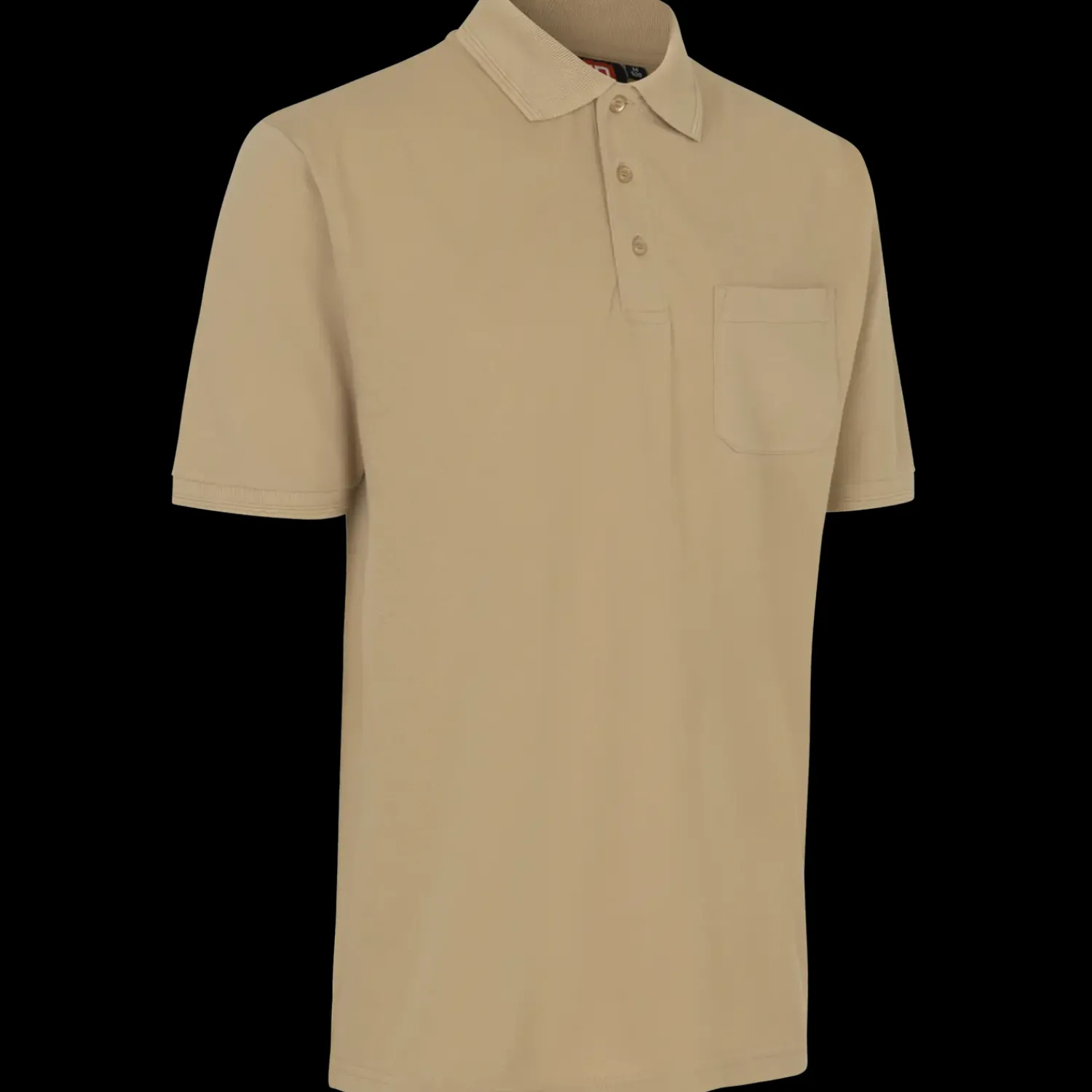 Clearance ID klassisk poloshirt med lomme sand str. 2XL