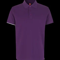 ID T-Shirts^stretch herre poloshirt lilla str. 2XL