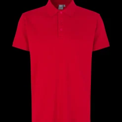 New ID Stretch herre poloshirt rød str. L