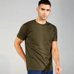 Clearance ID T-Time t-shirt kortærmet oliven str. L