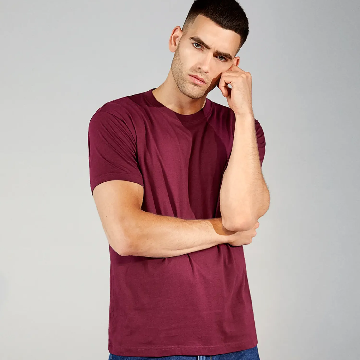 ID T-Shirts^T-Time t-shirt kortærmet bordeaux str. L