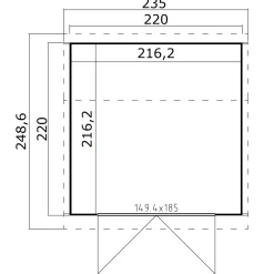 Clearance India 1 redskabsrum med dobbeltdør, 4,67 m²