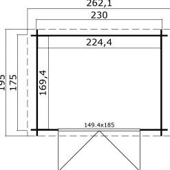 Redskabsskure I Træ^Ingo redskabsrum med dobbeltdør 3,8 m²