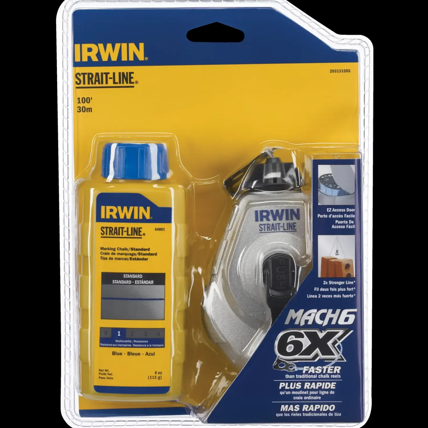 Irwin Måleværktøj Og Opmærkning^kridtsnor SL6X sampak inkl. blåt kridt