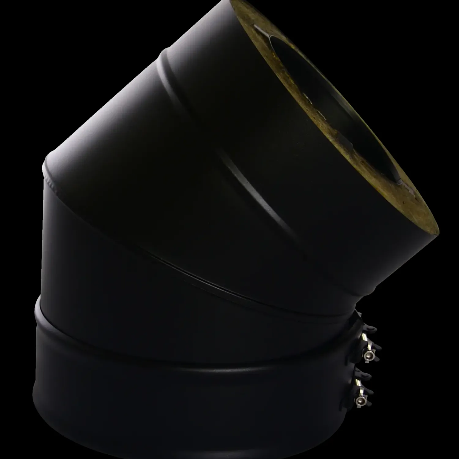 Skorstene Og Tilbehør^Isoleret bøjning sort 15°