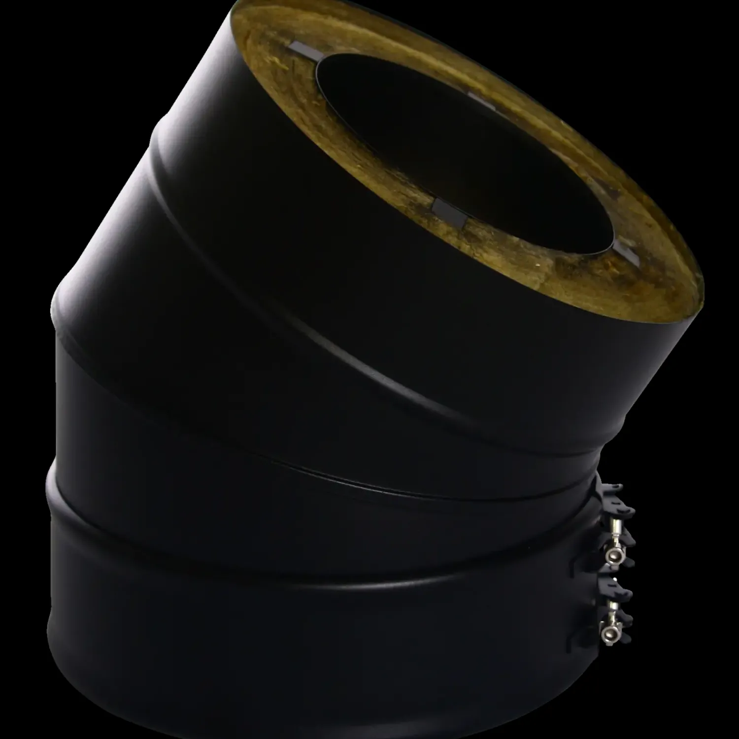 Skorstene Og Tilbehør^Isoleret bøjning sort 15°