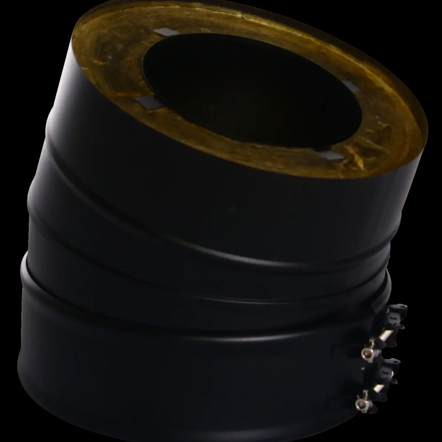 Skorstene Og Tilbehør^Isoleret bøjning sort 15°