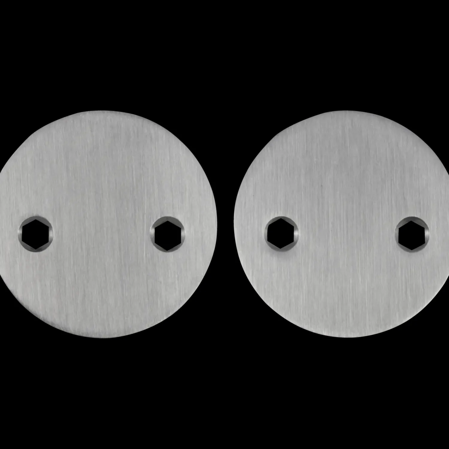 Jasa Låsekasser, Cylindre Og Dørbeslag^blindskilt Ø52 mm 2 mm massiv rustfri stål sæt á 2 stk