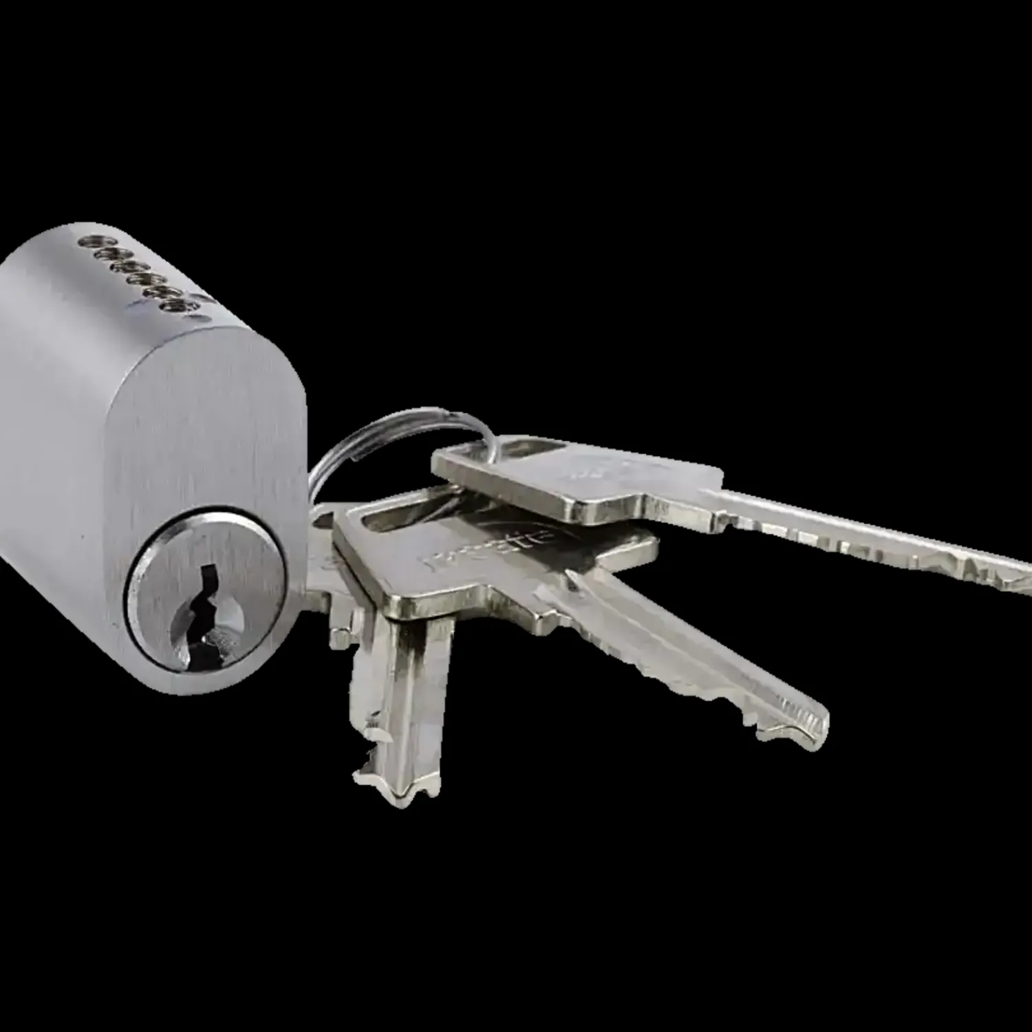 Clearance Jasa cylinder 6-stift oval m/3 nøgler messing mat forniklet