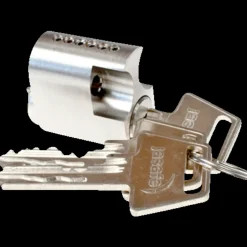 Discount Jasa cylinder 6-stift rokoko m/3 nøgler messing mat forniklet