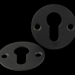 Jasa Låsekasser, Cylindre Og Dørbeslag^cylinderskiltsæt dråbe Ø52 mm sort