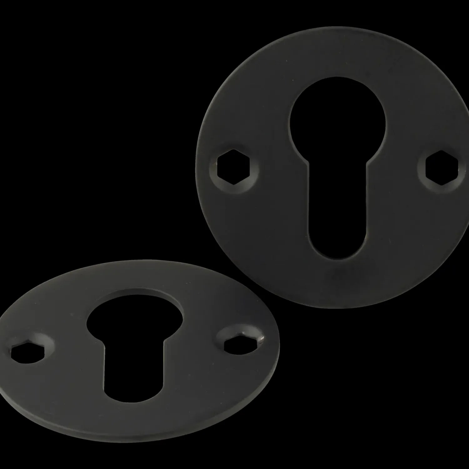 Jasa Låsekasser, Cylindre Og Dørbeslag^cylinderskiltsæt dråbe Ø52 mm sort