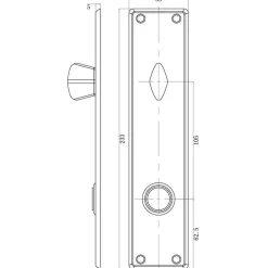 Sale Jasa langskilt m/vrider t/ASSA 233x53x5 mm børstet rustfrit stål