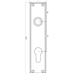 Clearance Jasa langskilt t/dråbecylinder 233x53x5 mm CC92 børstet rustfrit stål