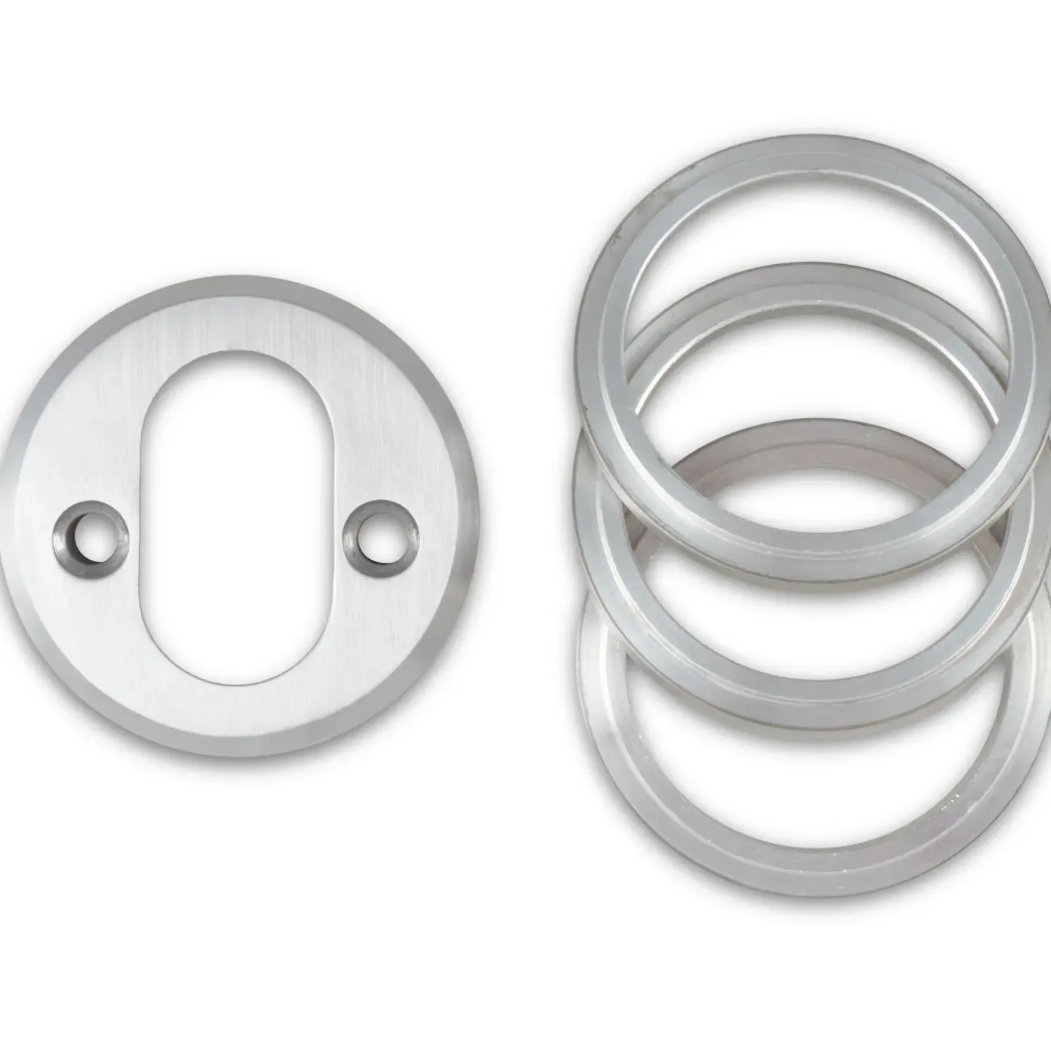 Jasa Låsekasser, Cylindre Og Dørbeslag^universal cylinderring oval indv. 6-21 mm børstet rustfrit stål