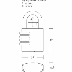 Jasa Hængelåse^fe hængelås 30 mm m/3 tal kode messing