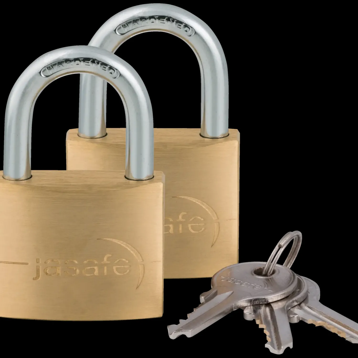 Best Jasa fe hængelås 40 mm m/hærdet bøjle messing 2 stk