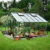 Online Juliana Gartner 16,2 m² drivhus alu/sort med 3mm hærdet glas