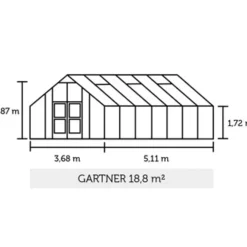 Hot Juliana Gartner 18,8 m² drivhus antracit/sort med 3 mm hærdet glas