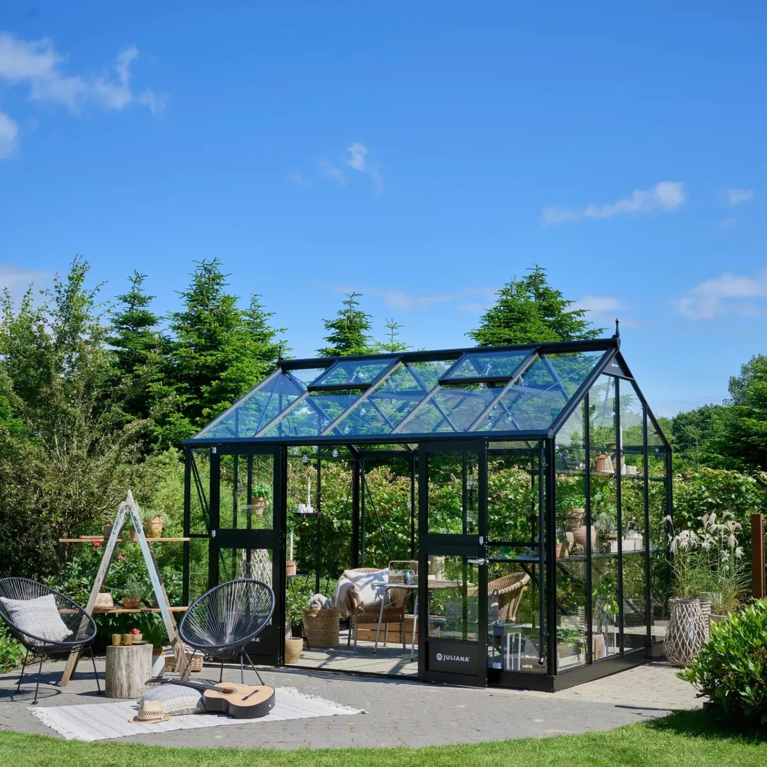 Best Juliana Jubii 60 10,9 m² sort 3 mm hærdet glas
