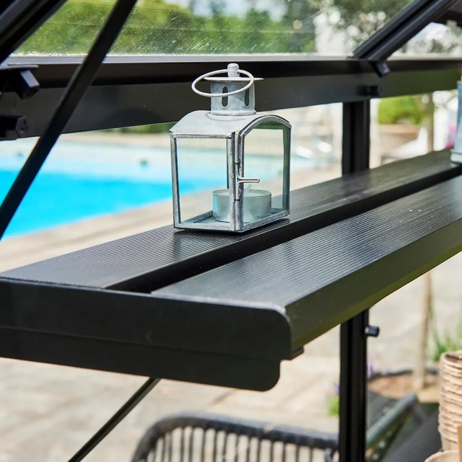 Juliana Drivhusindretning^lamelhylde integreret Premium 13,0 m² sort