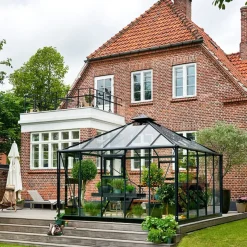 Best Juliana Oase drivhus antracit/sort med hærdet glas 13,5 m²