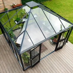 Best Juliana Oase drivhus antracit/sort med hærdet glas 13,5 m²
