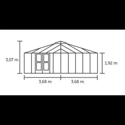 Best Juliana Oase drivhus antracit/sort med hærdet glas 13,5 m²