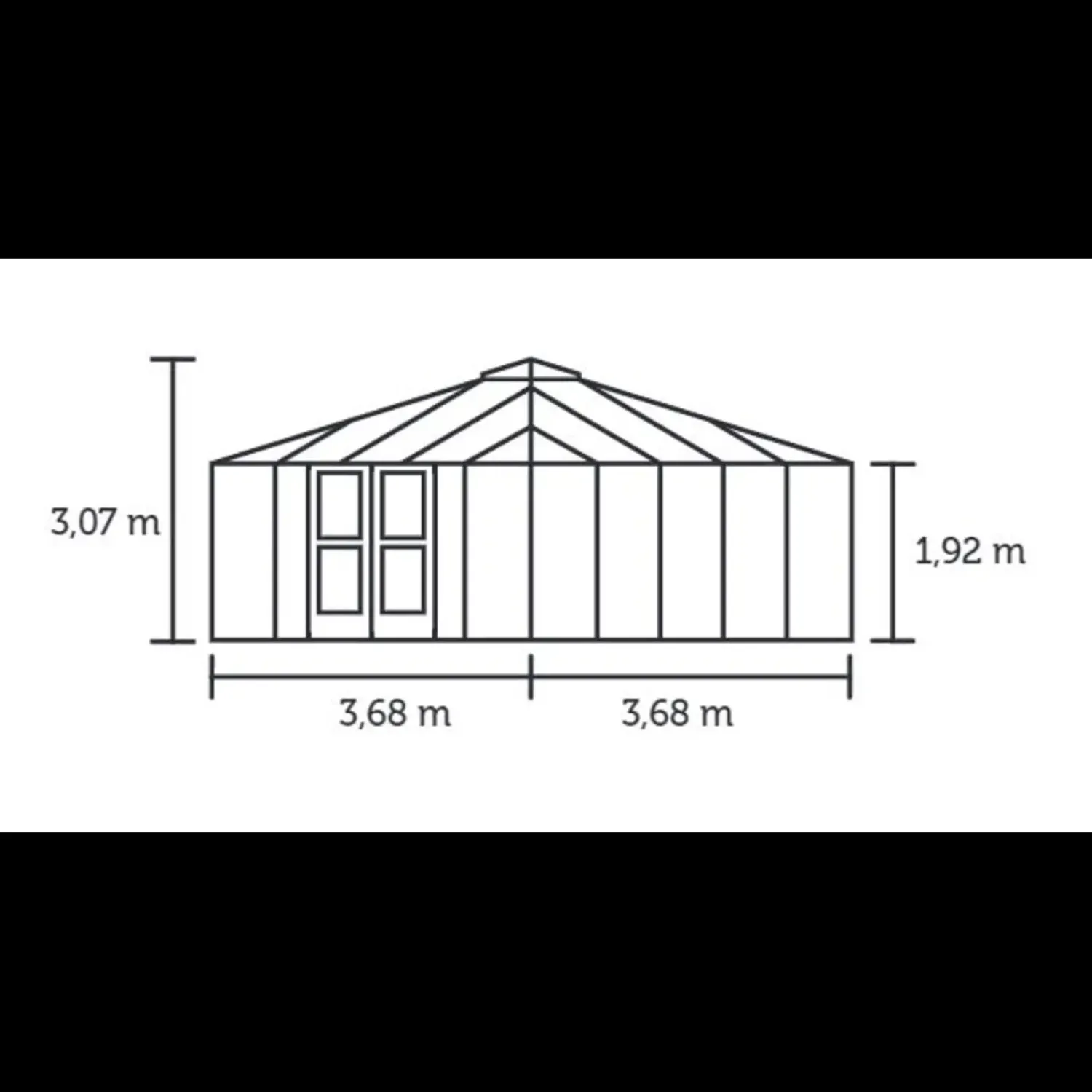 Best Juliana Oase drivhus antracit/sort med hærdet glas 13,5 m²