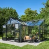 Juliana Orangerier^Orangeri 21,5 m² antracit/sort 3 mm hærdet glas