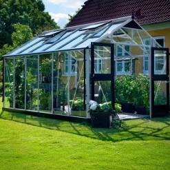 New Juliana Premium 13,0 m² drivhus alu/sort med 3mm hærdet glas