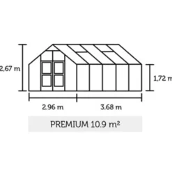Juliana Store Drivhuse Over 10 M²^Premium drivhus antracit og sort med polycarbonat 10,9 m²