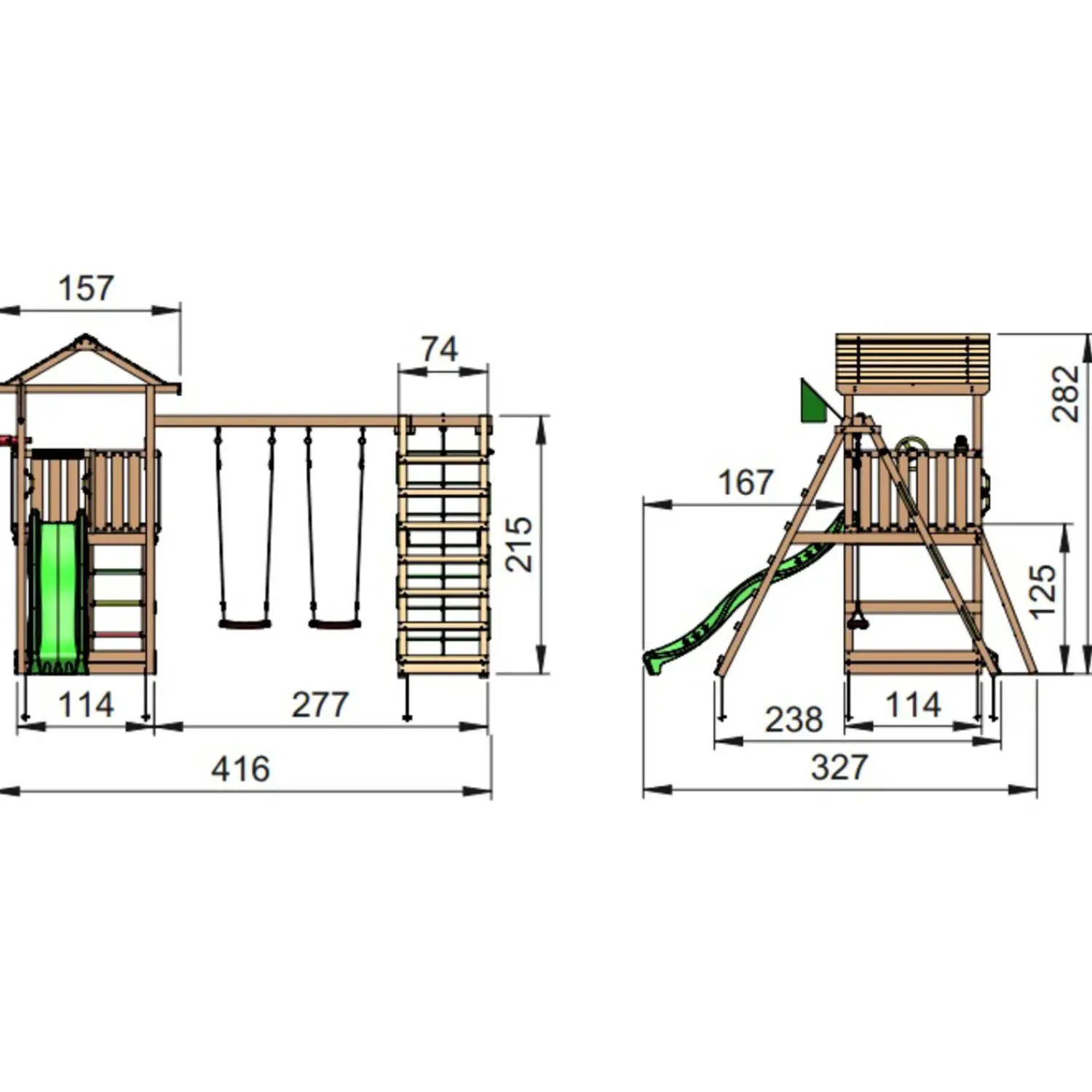 Sale Jungle Gym House legetårn m/climbmodul