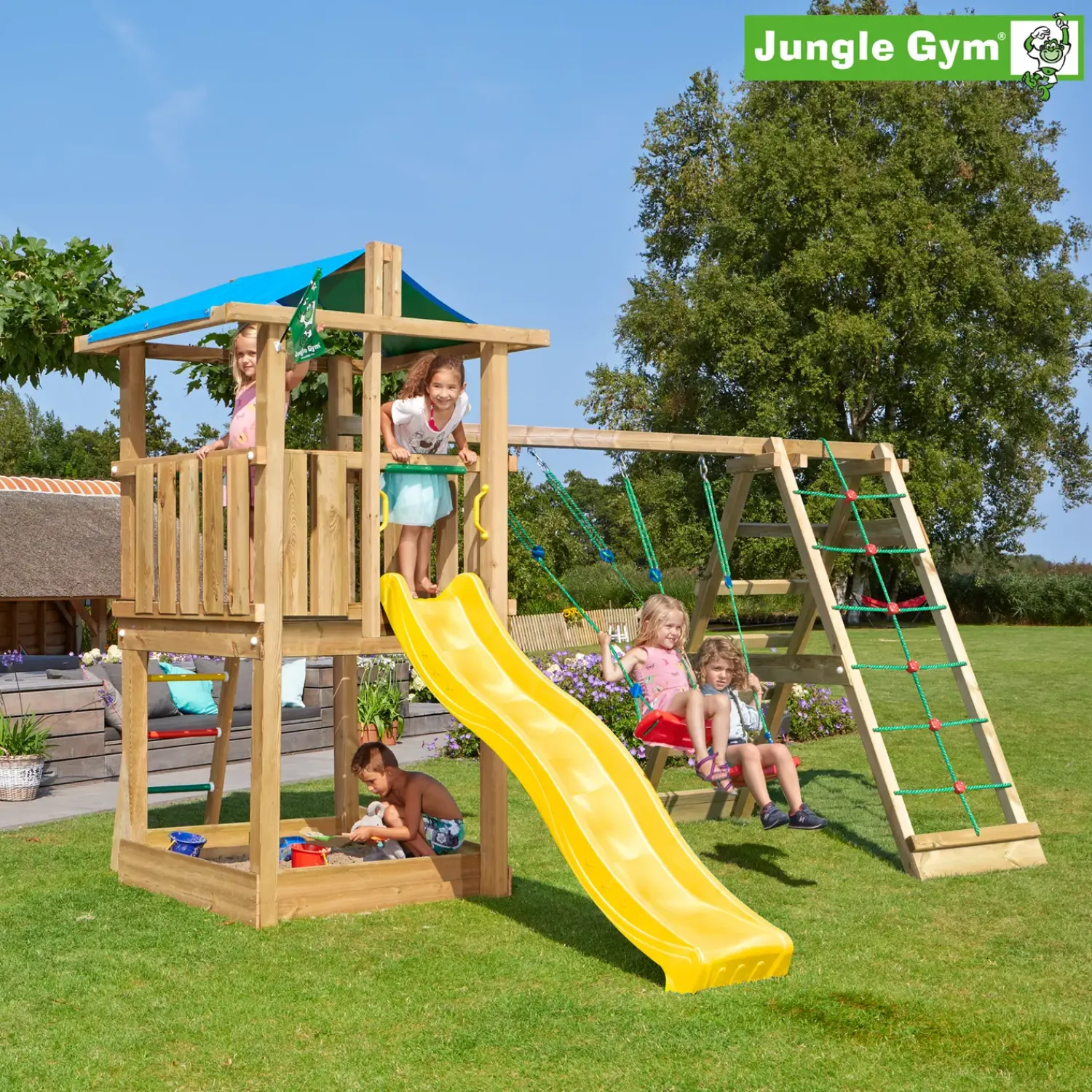 Børn Legetårne^Jungle Gym Hut legetårn m/climbmodul