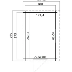 Clearance Jura redskabsskur med enkeltdør og vindue, 4,7 m²
