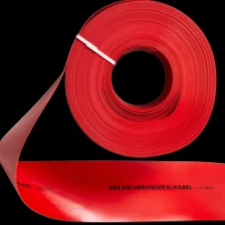 Letbek El-Installation^Kabelafdæk 100X2 mm 50 meter rød "PAS PÅ, HERUNDER ELKABEL"