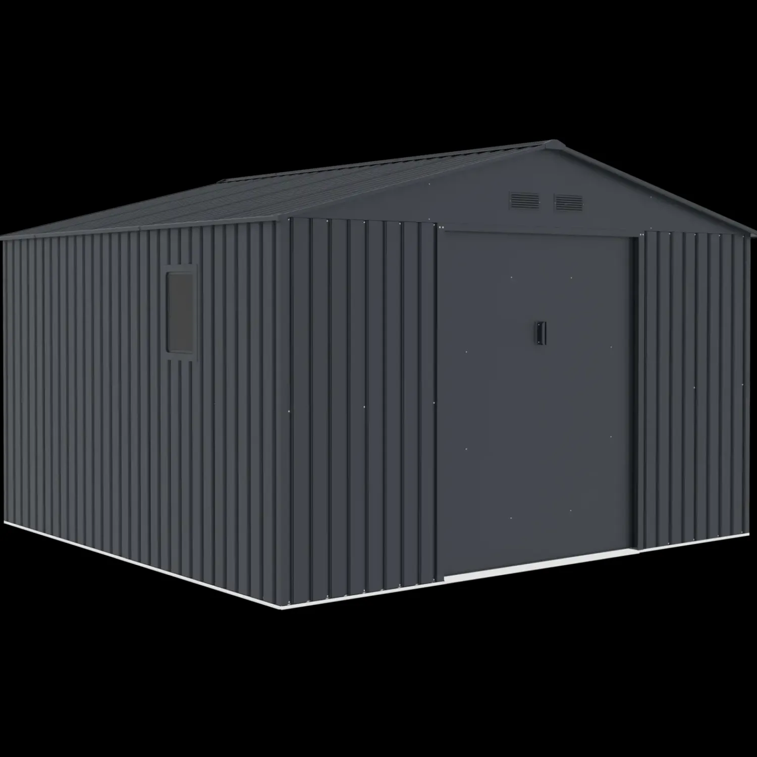 Redskabsskure I Stål^Kenneth redskabsskur med dobbeltdør, 10,84 m²