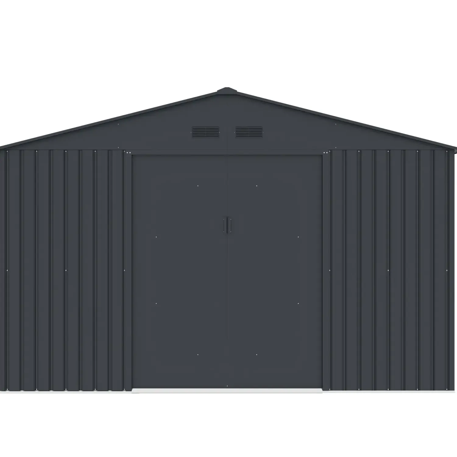 Redskabsskure I Stål^Kenneth redskabsskur med dobbeltdør, 10,84 m²