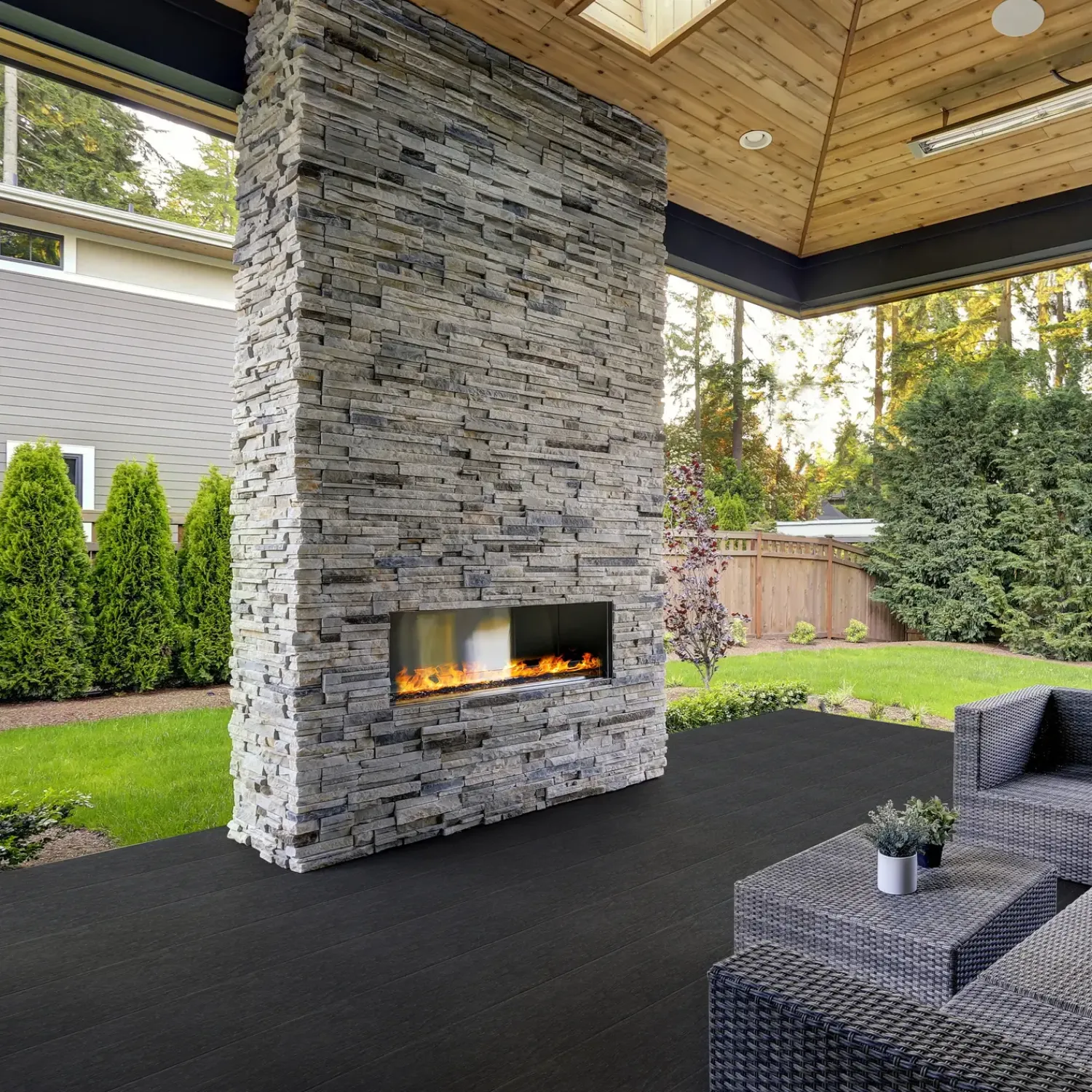 Kirkedal terrasseplank Heimdal 22 x 130 x 4000 mm sort/grå