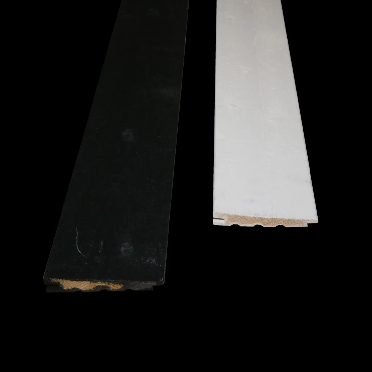 Klinkbeklædning^Klinkbekædning gran m/fer og not 25x150 mm (22x145) x 3,6M sortmalet